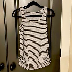 Motherhood Maternity Grey and Black Striped Cotton Tank Top